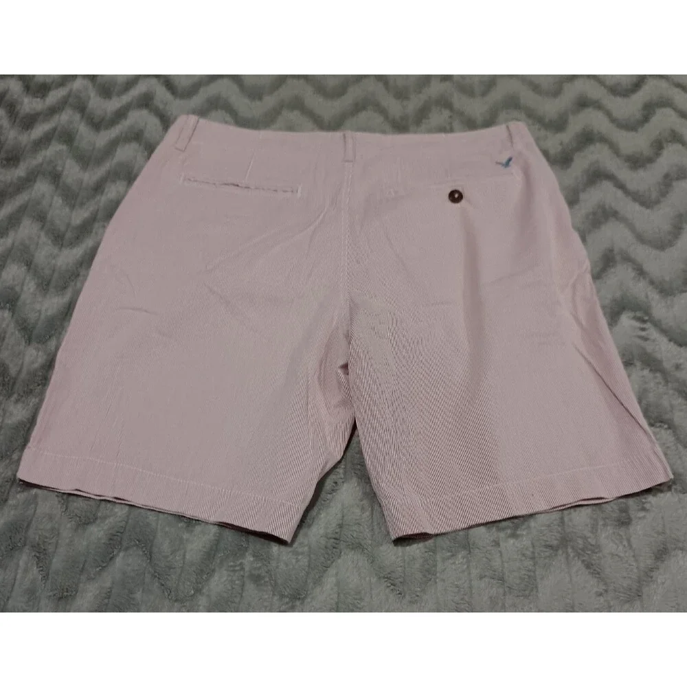 American Eagle Mens Size 36 Red White Stripe 100% Cotton Classic Shorts